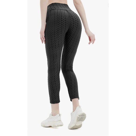 Women's Leggings Textured High Waisted Butt Lift Booty Yoga Workout Sz Large - Picture 1 of 8